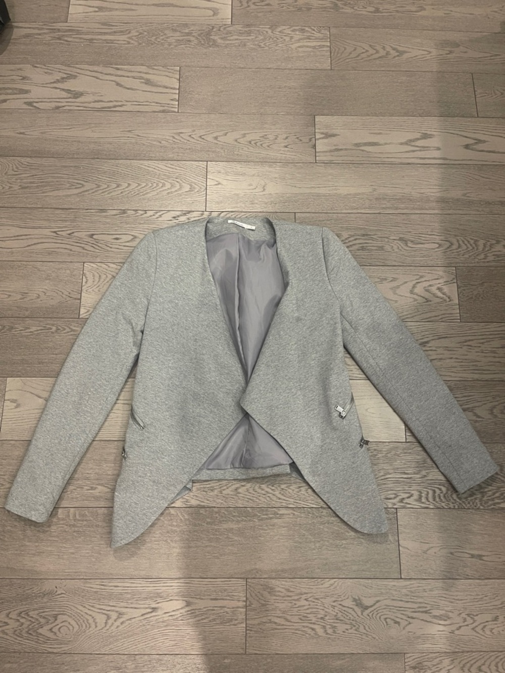 Reitmans Light Gray Open-Front Blazer